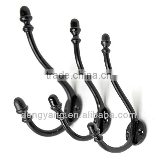 Black Finish Hat and Coat Hook