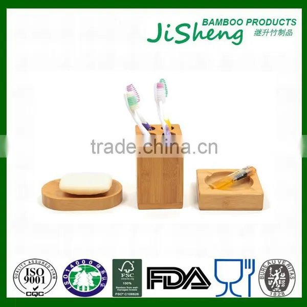 Eco-friendly Bamboo Bathroom Accessory Set/bath Accessory/bath Accessory Set With 4 Pieces photo-2