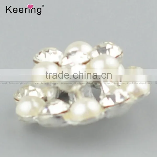 Vogue Hotsale Flower Rhinestone Pearl Button Pins for Garments WBK-1484 photo-4