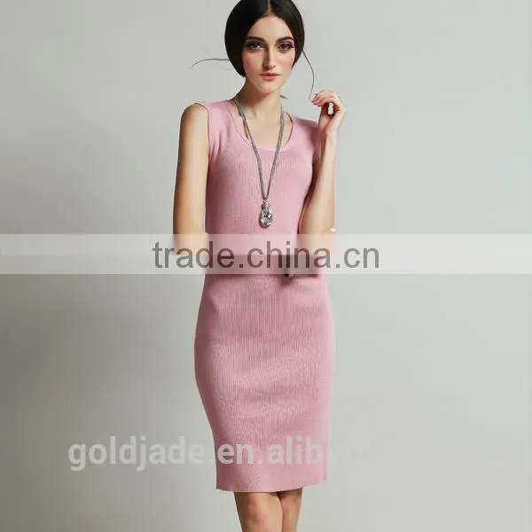 Hot Sale Knitting Fancy Dress for Women Ladies Sleeveless Casual Dress Spring Summer 2016 photo-4
