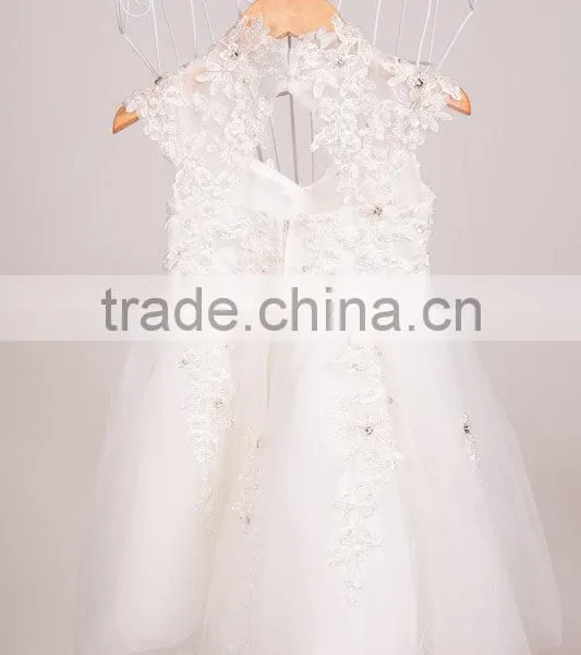 2017 New Fashion Baby Children Frocks White Lace Designs Party Dress photo-2