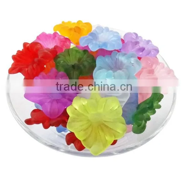 Wholesale Custom Matte Petal Acrylic Beads Cheap Matte Petal Plastic Beads for Diy Jewelry Accessories photo-5