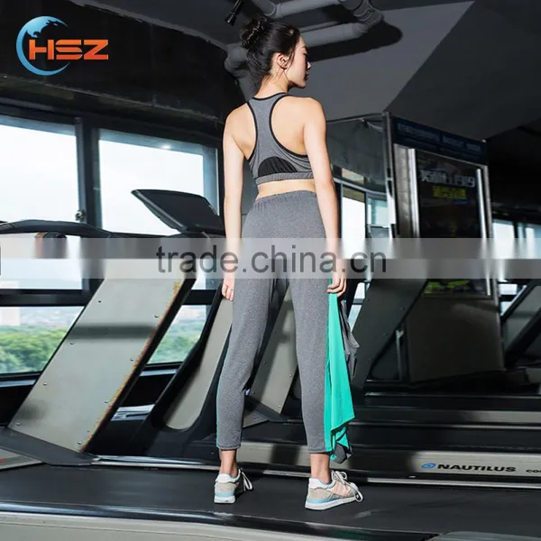 HSZ-7894 T Shirt+sport Bra+pants Three-piece Sport Indian Girls Legging Girl Sexy Image Custom Yoga Pants Yoga Wear Women photo-4