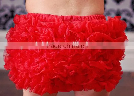 Baby Girl Cotton Bloomers Ruffles Diaper Cover Red Bloomer for Newborn Baby Wholesale Factory Price photo-3