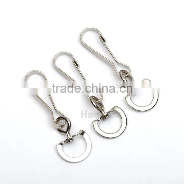 14mm Metal Iron Swivel Clasps Snap Two Hooks Rings Key Hooks DIY Key Chain Ring Nickle Color HK-015 photo-2