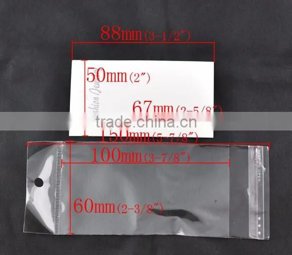 White Ear Hooks Earring Display Cards(with "Fashion Jewelry" Print) W/Self Adhesive Bags photo-3