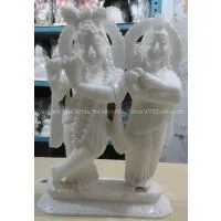 COUPLE RADHA KRISHNA STATUE HANDMADE OF POLY MARBLE HOME DECOR ART BEST GIFT photo-3