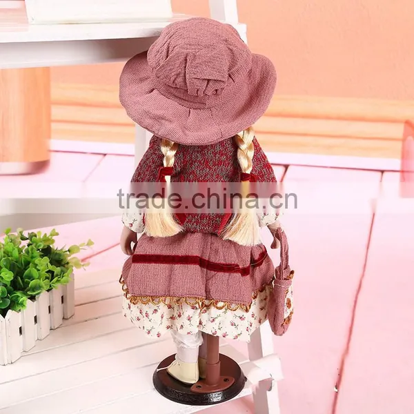 Vintage Ceramic Porcelain Doll With Metal Stand photo-3