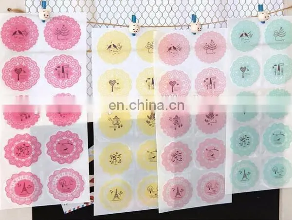 5Color Available Round Lace Gift Box/Bag Label Baking Bag Sealing Sticker Baby Shower Gift Decoration Craft Packing DIY Material photo-2