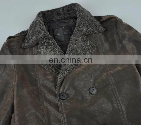2015 Last Fashion Mens Hot Selling Handsome pu Leather Mens Long Coat photo-4