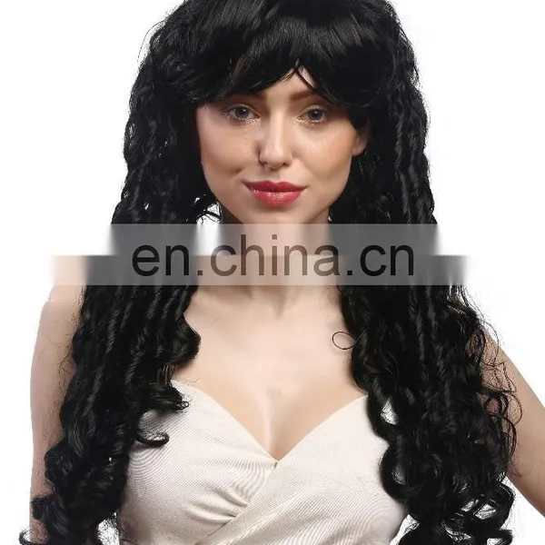 Halloween Party Long Black Lady Wig P-W197 photo-4