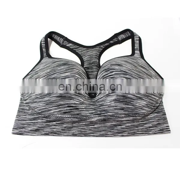 Chaozhou Fashion Racerback Bra Seamless Camisole Sexy Marled Stripe Low Cut Nude Yoga Wear Sports Bra photo-3