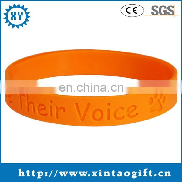 Cheaper Debossed and Filled Color Rubber Wristbands for Promotion Gift