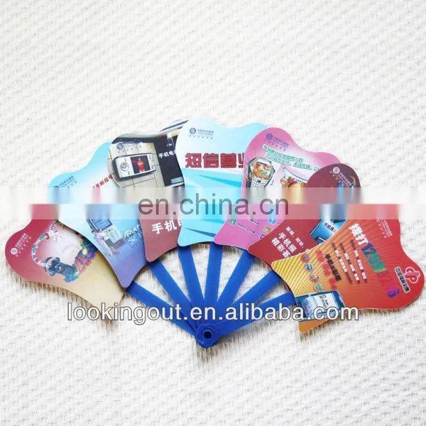 Custom Blank White Wrinkled Handheld Plastic Folding Fan photo-5