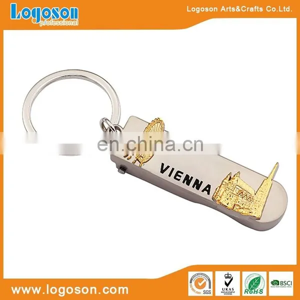 Custom Embossing Venezia Souvenir Heart Keyring Metal Keychain photo-6