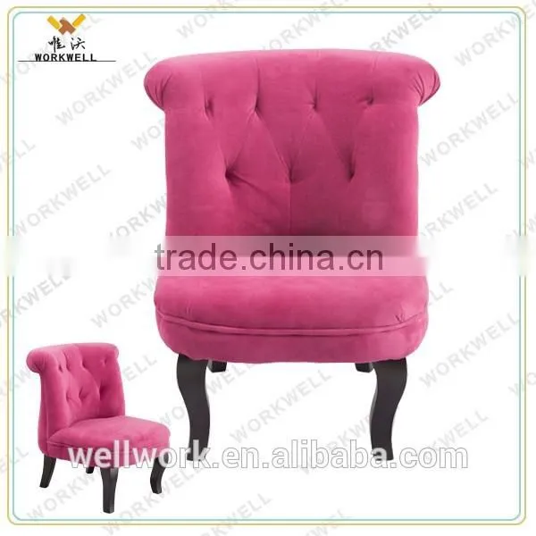 WorkWell Classic Velvet Fabric Children Chair With Wood Legs Kw-D4040-1 photo-2