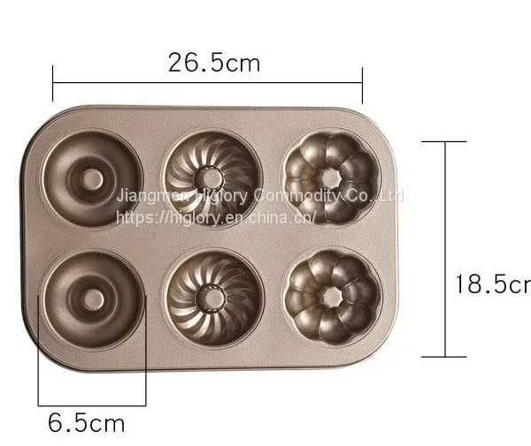 High Quality Muffin Mold Baking Bakeware Tools Non Stick Carbon Steel 6 Cup Cake Mold Pan Baking Pan photo-3