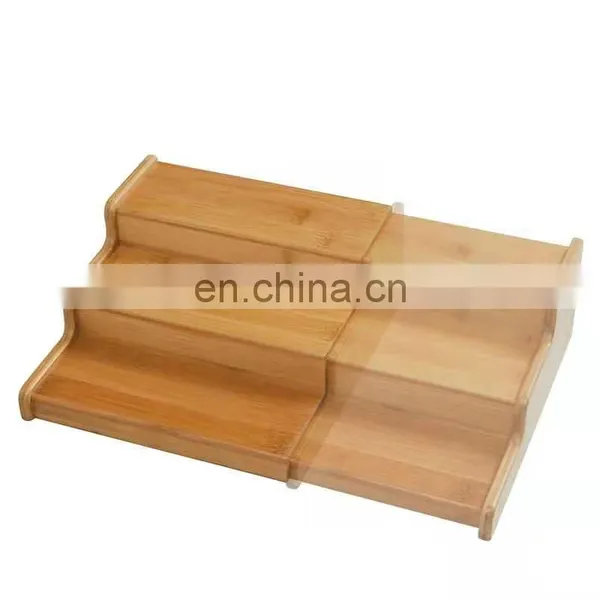 Customized New Design High Quality Kitchen Desktop Retractable Bamboo Storage Racks Home Storage & Organization photo-2
