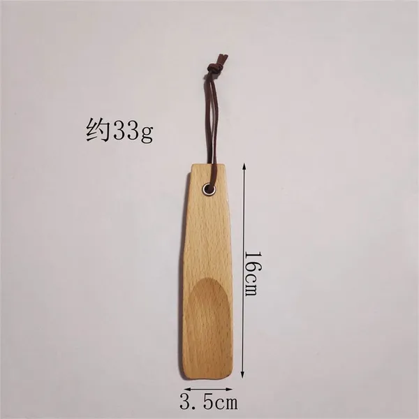 Eco-friendly Handle Beech Shoehorn Wood Customized Logo Hotel Homehold Reusable Shoe Lifter photo-5