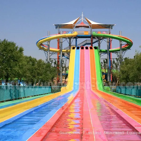 Large Water Park Equipment Children's Water Combination Slide Swimming Pool Fiberglass Rainbow Slide Water House Water Village photo-2