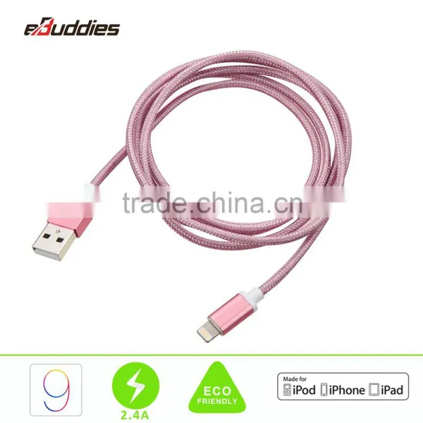 Aluminum Metal Laser Carving Housing MFi Braided Usb Cord Cable for IPhone photo-3