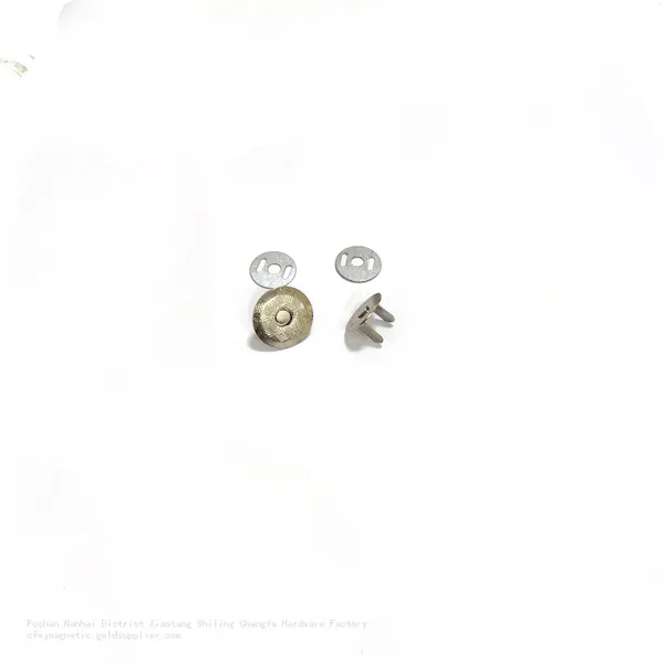 18MM Rolled Nickel Color Embossed Disc-shaped Magnetic Button photo-3