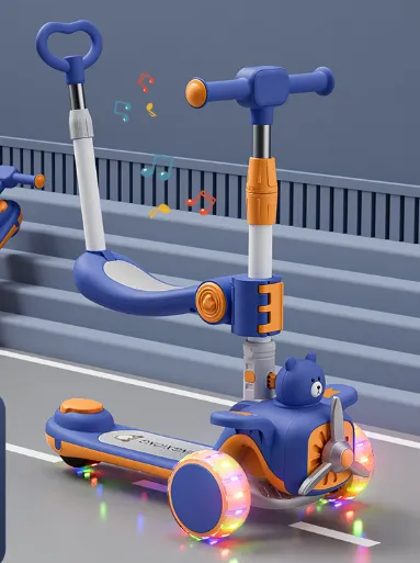 New Children's Scooter Folding Scooter Children Can Sit on it Folding Scooter Cartoon Windmill Airplane Skateboard（Wechat:13510231336） photo-4