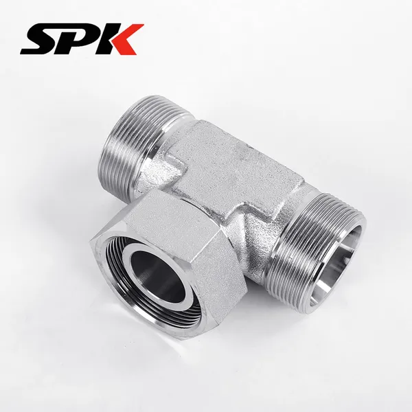 Carbon Steel Fitting, Hydraulic Oil Tube Ferrule Tee Transition Fitting, Ferrule-Type With One End Internal Thread, BC Union, Stainless Steel photo-2