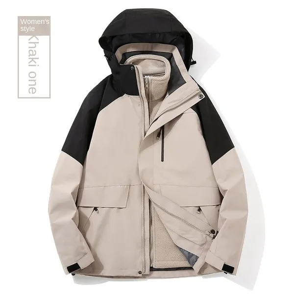 Outdoor Camping, Hiking, and Travel Two-piece Rechargeable Clothing - Stand up Zipper, Logo Printed Three in One Workwear Wholesale photo-3