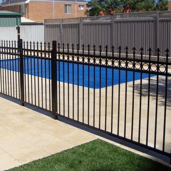 Outdoor Wrought Iron Fence 6ft Height Anti Rust Coated for Pool and Balcony Safety photo-4