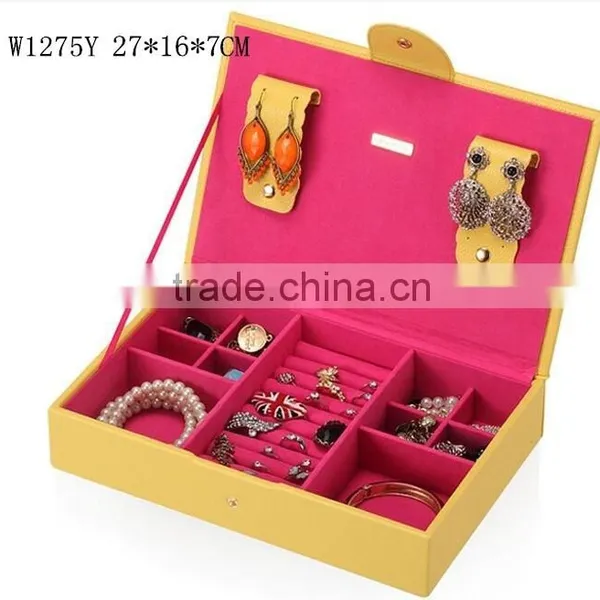 W1275Y-2 Wholesale 10'' Stackable Jewelry Display Tray Wooden Jewelry Case Leather Jewelry Tray photo-6