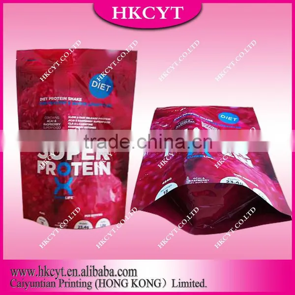 2016 New Products Zipper Bag Organic Whey Protein Food Powder Packaging Bags
