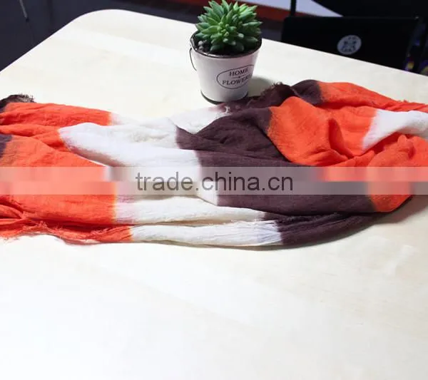 Fashionable Polyester Voile Dyeing Long Scarf Knitting Patterns