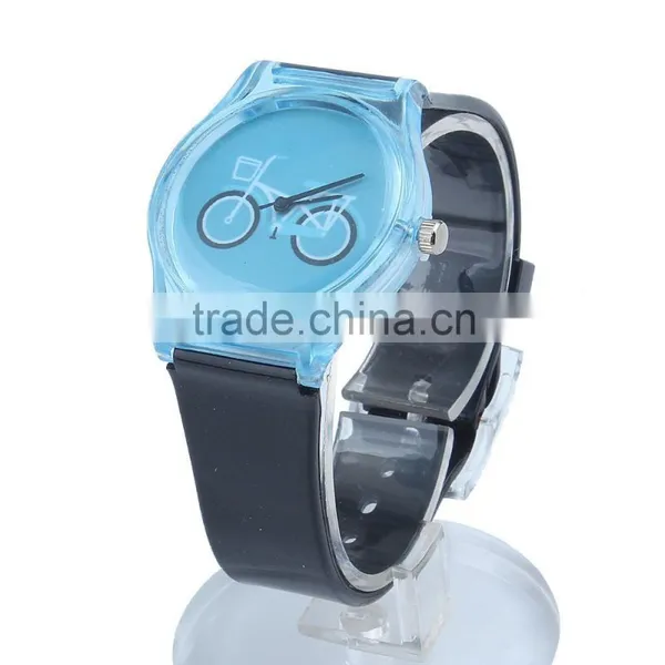 ZHONGCHEN 2618 Summer Cartoon Bicycle Male and Female Silicone Watch Fashion Women Dress Wristwatch Analog Casual Quartz Watch R photo-2