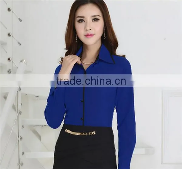 New Pattern Long Sleeve Office Wear Shirts for Women photo-6