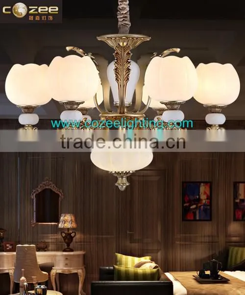 Spanish Style Modern Jade Crystal Chandelier Pendant Light Hanging Lamp Restaurant Lighting CZ5026/6