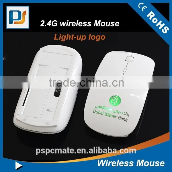 Advertising 2.4G Flat Wireless Mouse With Laser Light-up LOGO photo-3