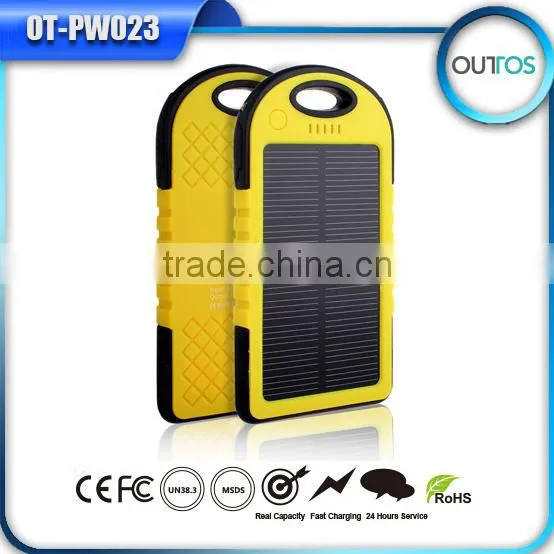Wholesale mobile phone travel charger 5000mah solar phone charger
