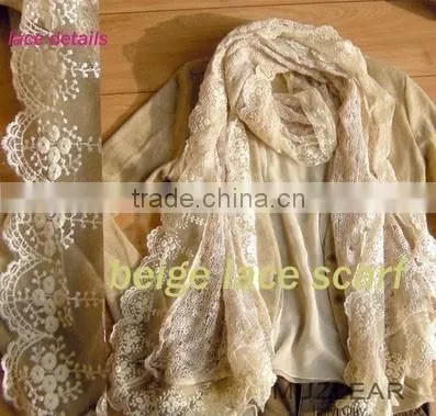 Hot Sale the Most Popular Long Wave Lace Scarf Quality Choice photo-2