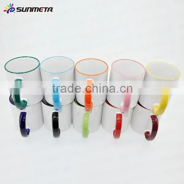 Sunmeta Wholesale 11oz Rim and Handle Color Blank Heat Press Mug, Sublimation Coated Mug photo-2