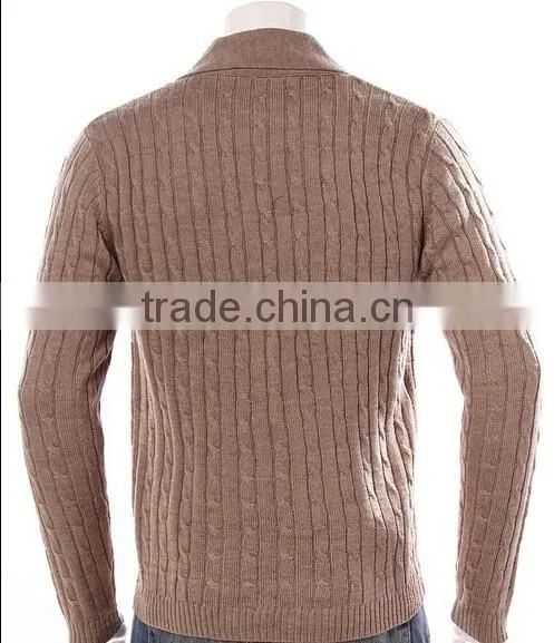 Long Sleeve Button Cable Knit Cardigan Man Sweater photo-3