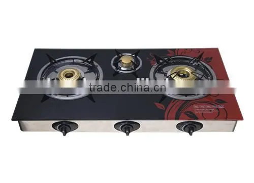 3 Burner Glass Top Gas Stove 8734