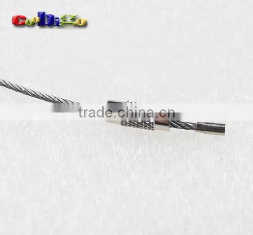 Thinkness 1mm Stainless Steel Wire Keychain Cable Twist Screw Locking Length 6"#FLQ043 photo-3