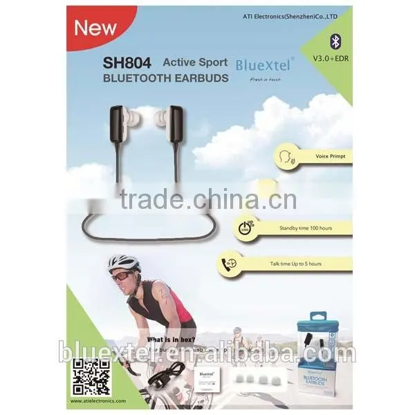China Cheap Sport Earpiece OEM & ODM Wireless Blutooth Bluetooth V3.0 Stereo Sport Earbuds