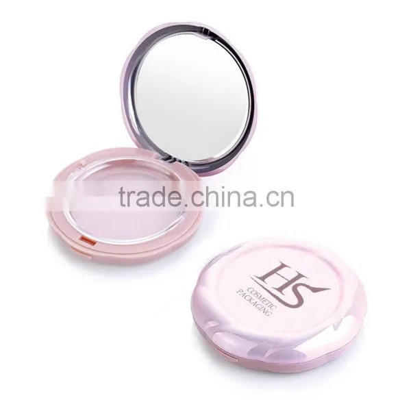 Pink Empty Plastic Compact Powder Case With Mirror photo-2
