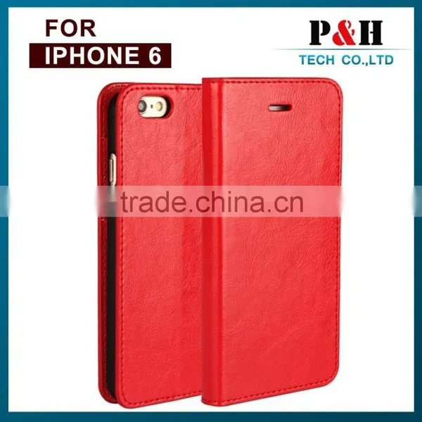 Top Quality Color Phone Case,FOR IPHONE 6 LEATHER CASE ,genuine Cow Leather Wallet for Apple 6 photo-4