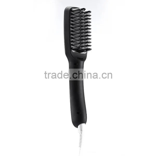 2016 New Arrival Professional Electric Hair Straightening Brush Anion Hair Straightner Brush Easy Hair Comb in Black photo-3