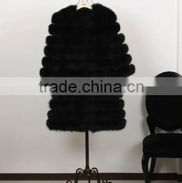 Hot Selling Black Fox Fur Coat for Women Winter photo-4