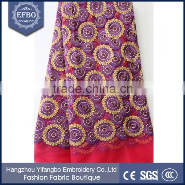 High Quality Embellished Tulle Lace Embroidered Fabric for Wholesale photo-6
