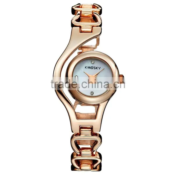 Kingsky KY070 Fashion Design Gold Plated Beautiful Ladies Watch photo-6